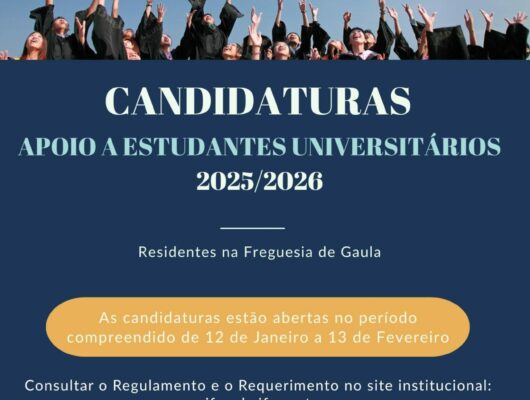 Thumbnail for the post titled: Comparticipação Financeira aos Estudantes Universitários da Freguesia de Gaula –  2025/2026